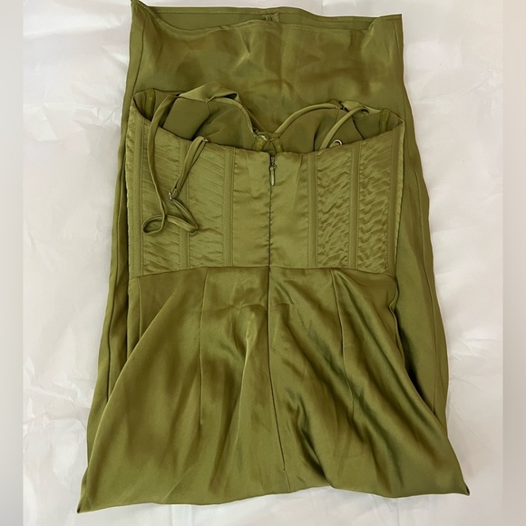 HOUSE OF CB 'Myrna' Olive Corset Slip Dress - Picture 8 of 12